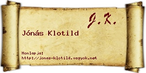 Jónás Klotild névjegykártya